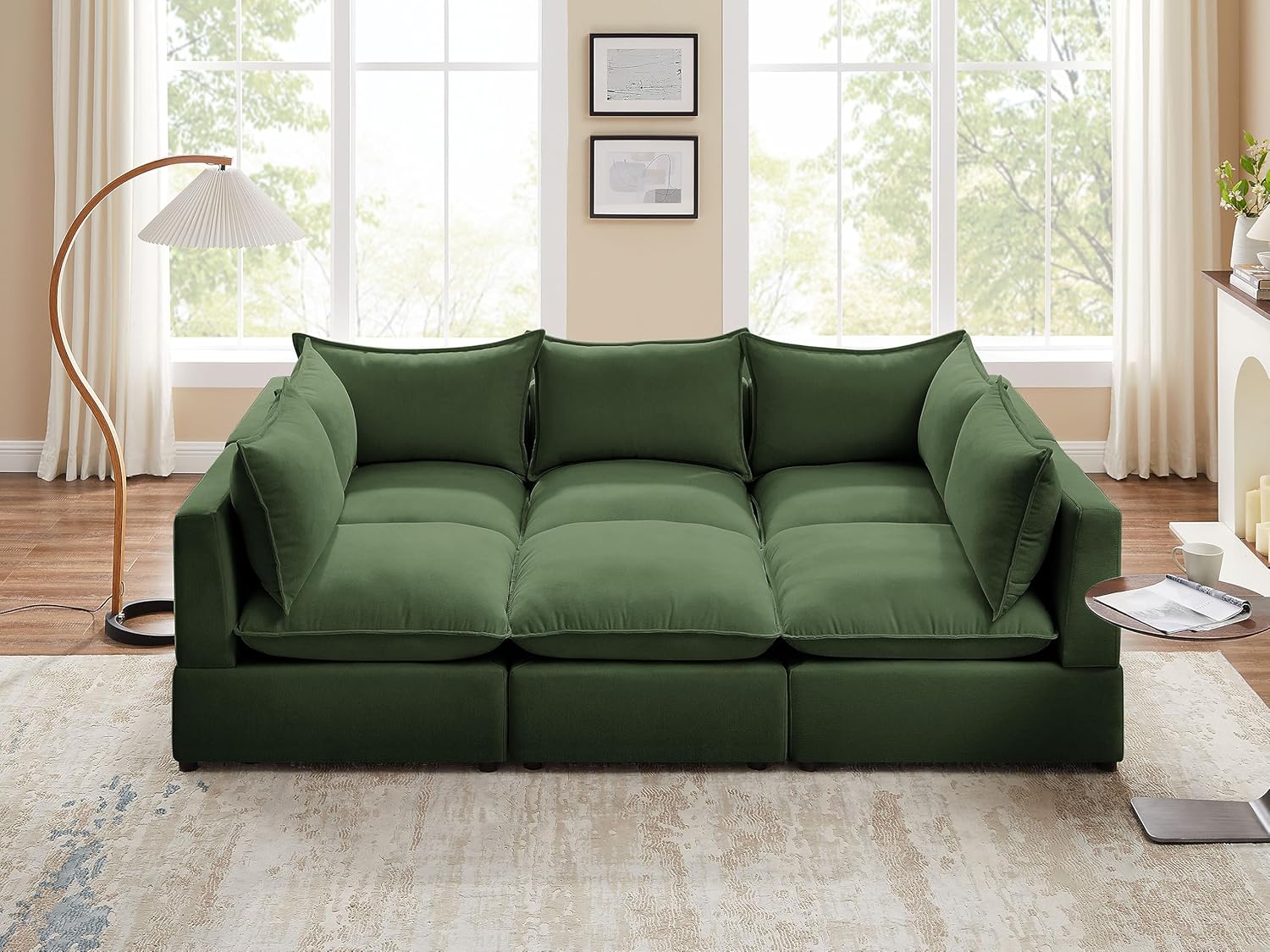 VANOMi Modular Sectional Sofa, 5 Seater Sofa with Reversible Chaise for Living Room, L Shape Sofa